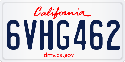 CA license plate 6VHG462