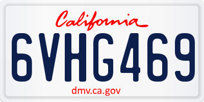 CA license plate 6VHG469