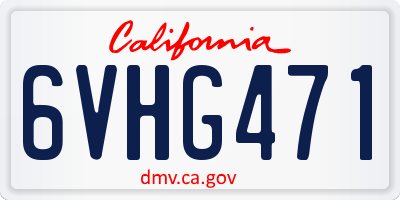 CA license plate 6VHG471