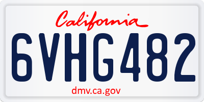 CA license plate 6VHG482