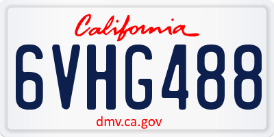CA license plate 6VHG488
