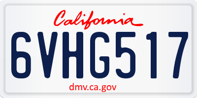 CA license plate 6VHG517