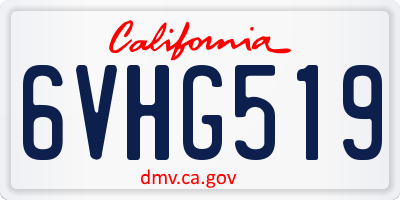 CA license plate 6VHG519