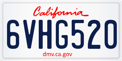 CA license plate 6VHG520