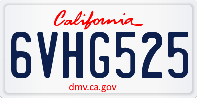 CA license plate 6VHG525