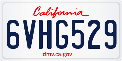 CA license plate 6VHG529