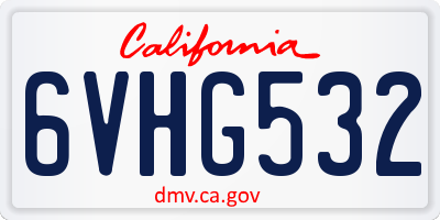 CA license plate 6VHG532