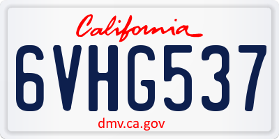 CA license plate 6VHG537