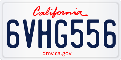 CA license plate 6VHG556