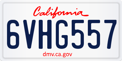CA license plate 6VHG557