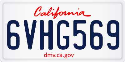 CA license plate 6VHG569