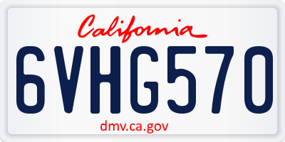 CA license plate 6VHG570