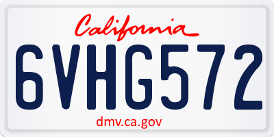 CA license plate 6VHG572