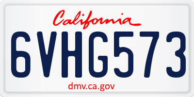 CA license plate 6VHG573