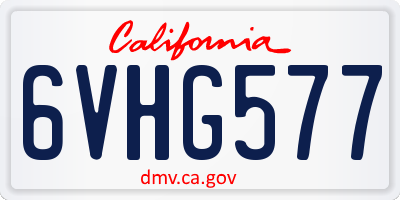 CA license plate 6VHG577
