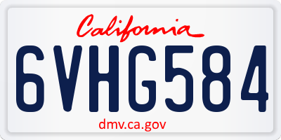 CA license plate 6VHG584
