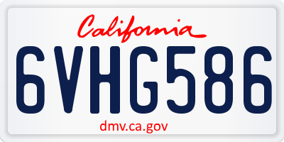 CA license plate 6VHG586
