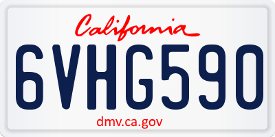 CA license plate 6VHG590