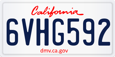 CA license plate 6VHG592
