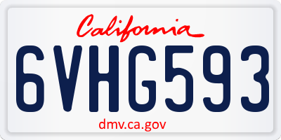 CA license plate 6VHG593