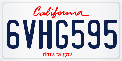 CA license plate 6VHG595