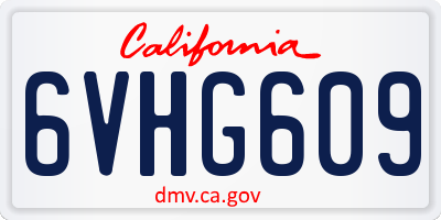 CA license plate 6VHG609