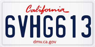 CA license plate 6VHG613