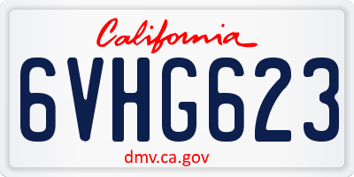 CA license plate 6VHG623