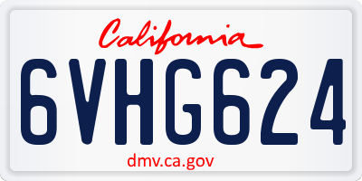 CA license plate 6VHG624