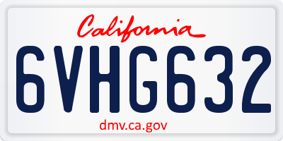 CA license plate 6VHG632
