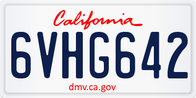 CA license plate 6VHG642