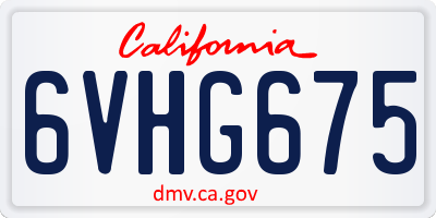 CA license plate 6VHG675