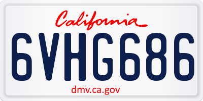 CA license plate 6VHG686