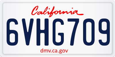 CA license plate 6VHG709