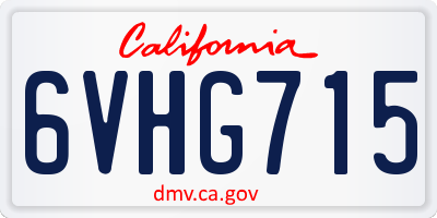 CA license plate 6VHG715