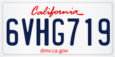 CA license plate 6VHG719