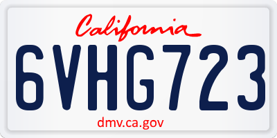 CA license plate 6VHG723