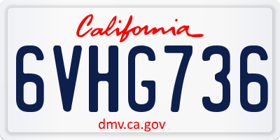 CA license plate 6VHG736