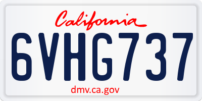 CA license plate 6VHG737