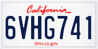 CA license plate 6VHG741