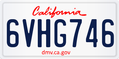 CA license plate 6VHG746