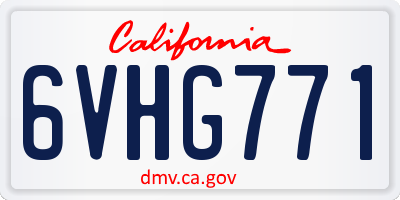 CA license plate 6VHG771