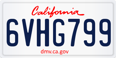 CA license plate 6VHG799