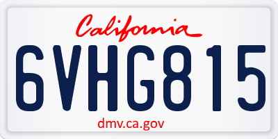 CA license plate 6VHG815