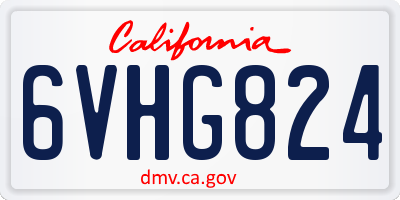 CA license plate 6VHG824