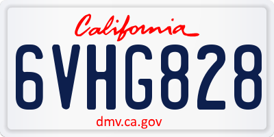 CA license plate 6VHG828