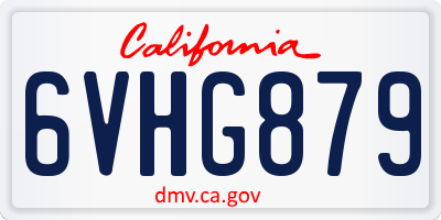 CA license plate 6VHG879