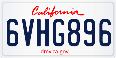 CA license plate 6VHG896