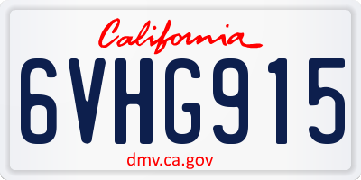 CA license plate 6VHG915