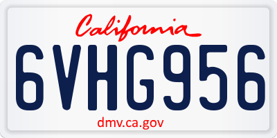CA license plate 6VHG956